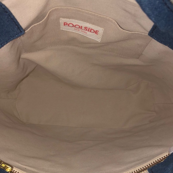 Elegant Blue and Tan Woven Tote Bag - Picture 11 of 12